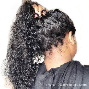 Kinky Curly Raw Brazilian Virgin Human Hair 360 Full Hd Lace Frontal Wig Cheap Transparent Swiss Lace Front Wig For Black Women